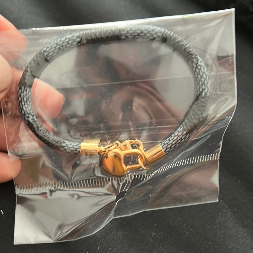 Gray and black bracelet